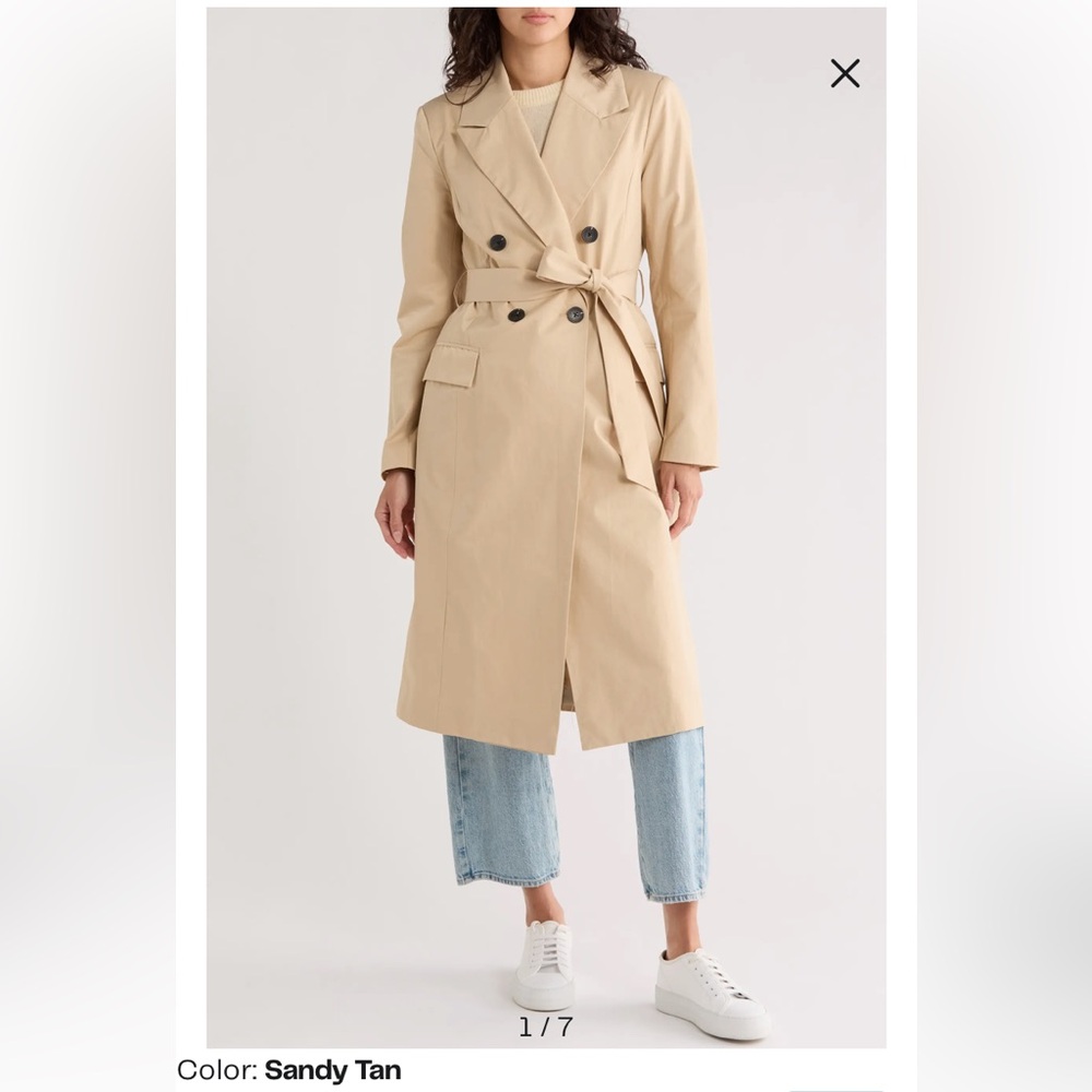 Avec Les Filles Sandy Tan Water Resistant Trench Coat